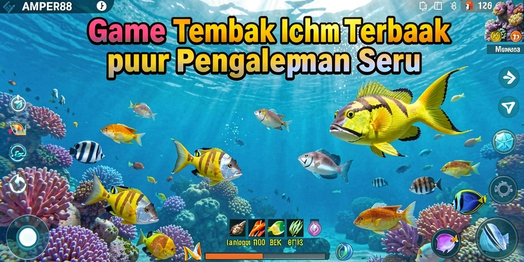 Tampilan gameplay seru dari AMPER88 yang menembaki ikan.