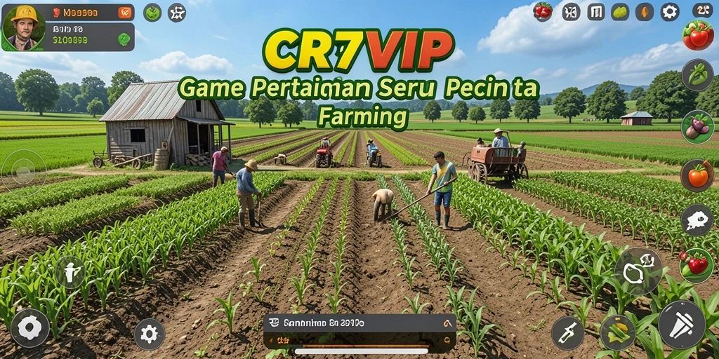 Screenshot gameplay CR7VIP yang menunjukkan aktivitas bertani yang seru.