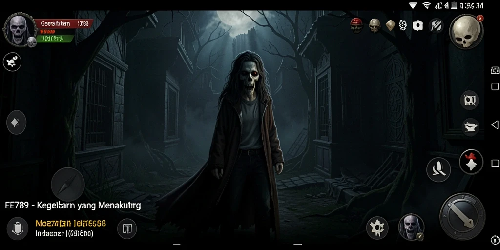 Gameplay menyeramkan dalam suasana gelap dan menakutkan.