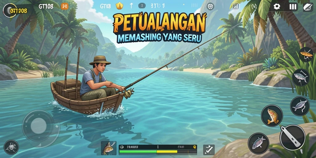 Tangkapan ikan besar dalam gameplay GT108 yang menantang.