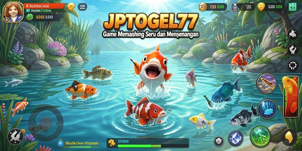 Screenshot gameplay JPTOGEL77 yang menampilkan pemain menangkap ikan.