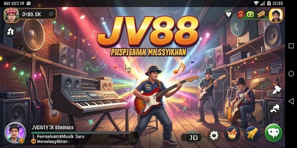 Tampilan gameplay JV88 dengan berbagai tantangan musik yang menarik.