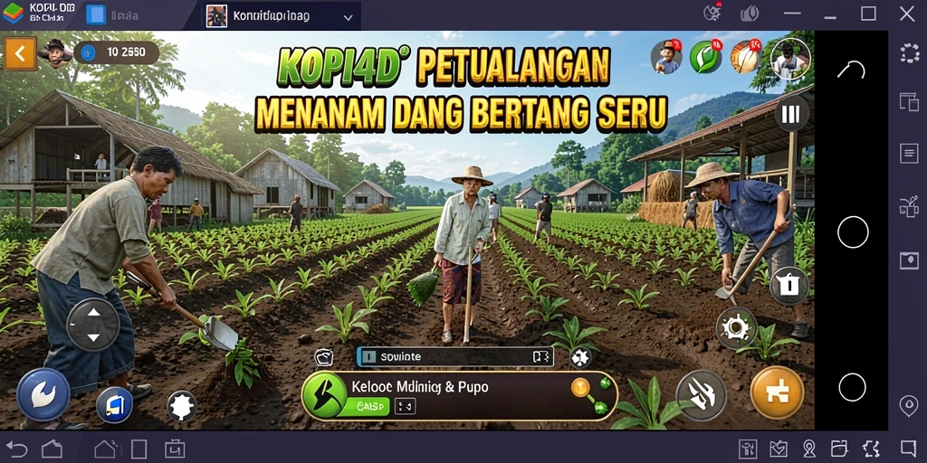 Tampilan gameplay KOPI4D yang menarik dan interaktif dalam dunia pertanian.