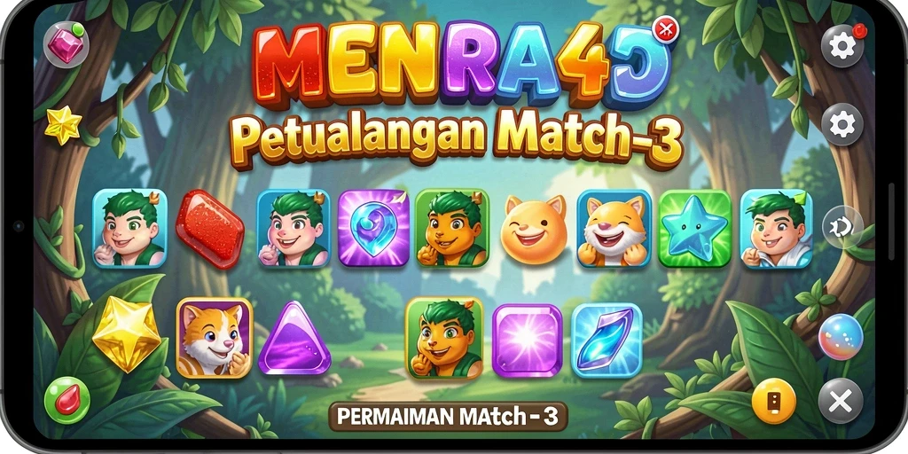 Gameplay seru MENARA4D yang memukau dalam kategori Match-3.