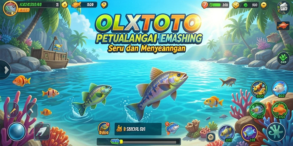 Screenshot gameplay OLXTOTO menampilkan aktivitas memancing yang menarik.